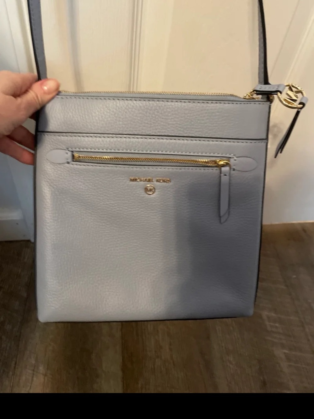 Michael Kors Leather Crossbody (Pale Blue)